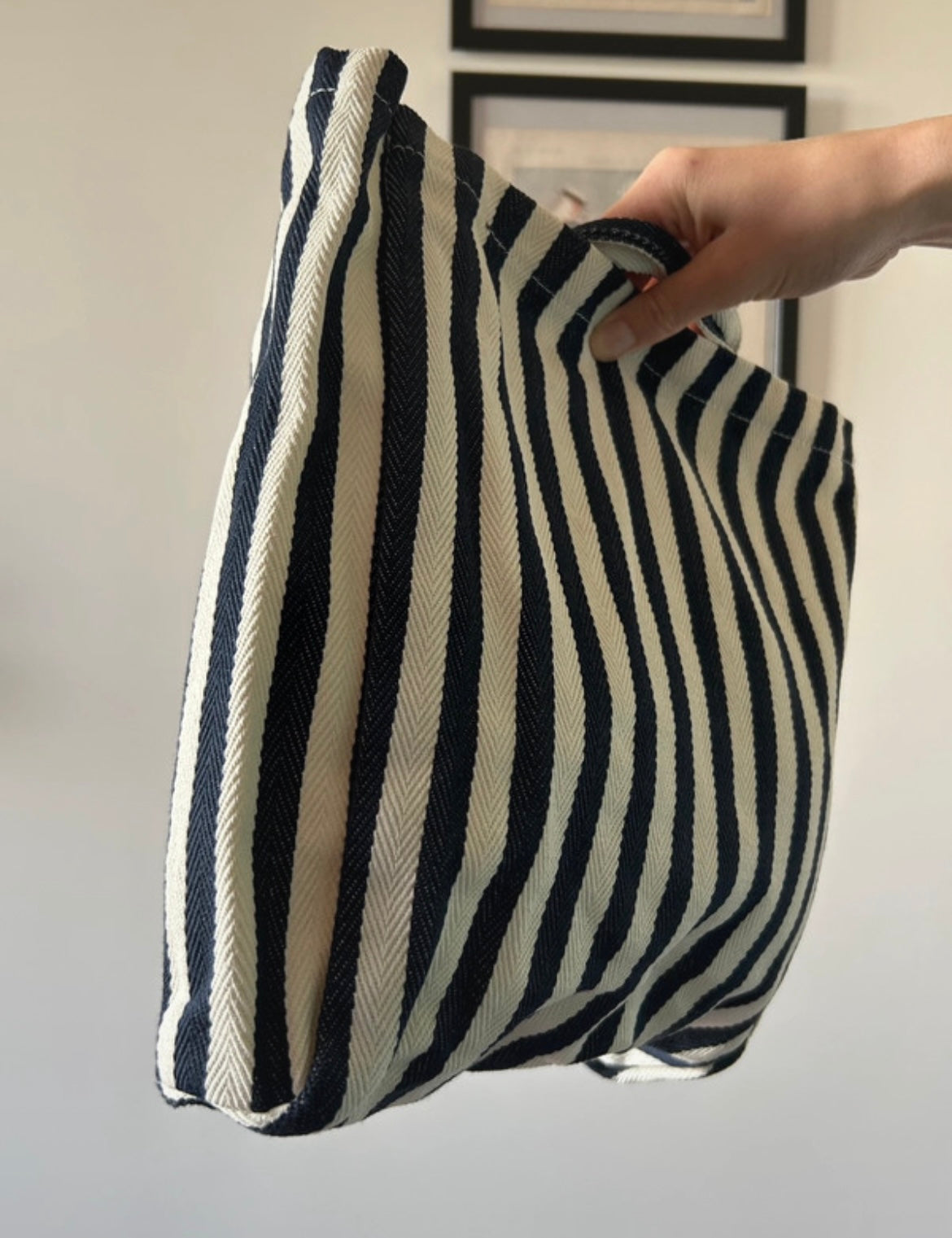 Shopper righe bianche e blu